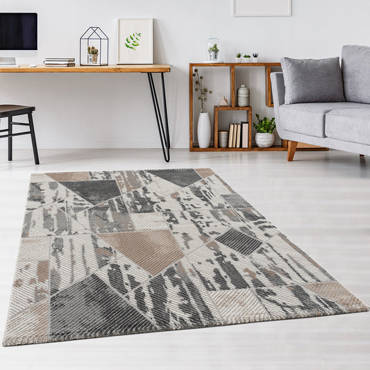 Gabardin Geometric Beige Rug - Ambedo Home