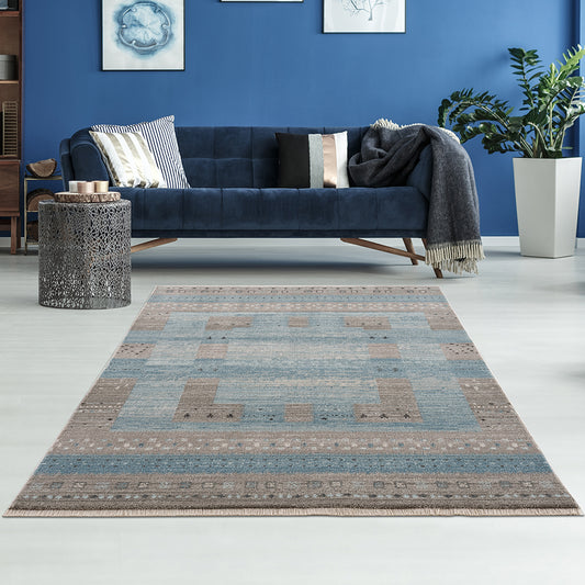 Bodrum Geometric Blue Rug - Ambedo Home